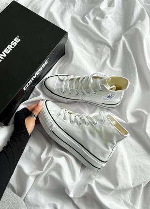 Converse wmns chack taylor all star high white кеды конверс женские белые высокие, кеды ляпкие высокие конверс2 фото