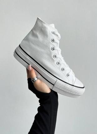 Converse wmns chack taylor all star high white кеды конверс женские белые высокие, кеды ляпкие высокие конверс9 фото