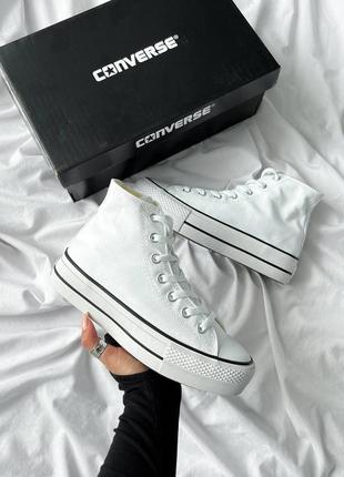 Converse wmns chack taylor all star high white кеды конверс женские белые высокие, кеды ляпкие высокие конверс