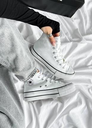 Converse wmns chack taylor all star high white кеды конверс женские белые высокие, кеды ляпкие высокие конверс5 фото