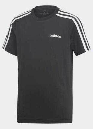 Чорна бавовняна футболка підлітку adidas1 фото