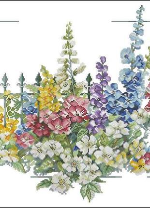 Набір для вишивання хрестиком. розмір: 37*33 см квіти біля воріт