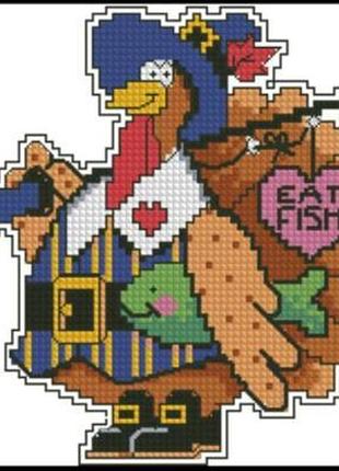 Набір для вишивання хрестиком. розмір: 11*11 см мініатюра рибак