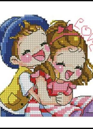 Набір для вишивання хрестиком. розмір: 11*11 см парочка