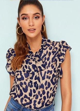 Легкая леопардовая блуза shein