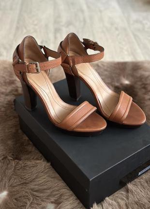 Шкіряні жіночі босоніжки massimo dutti 38