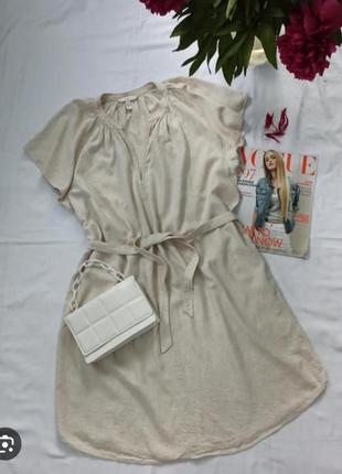 Льняное платье свободного кроя h&m