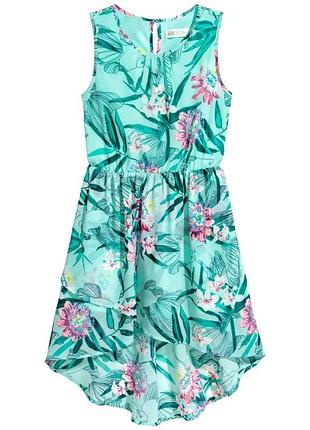 12-13 років 158 см h&m фірмова асиметрична сукня  сарафан дівчинці з малюнком квіти