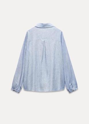 Смугаста сорочка з льоном6 фото