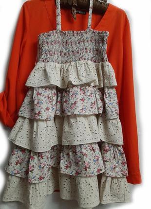 Mayoral (майорал) іспанія. дорога фірма. сукня - сарафан з прошвою з останньої колекції. по бірці 14