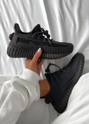 Кроссовки adidas yeezy boost 350 v2 black premium (реф.шнурки)