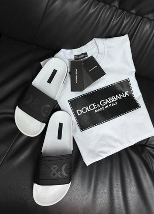 Мужские летние тапки шлепанцы dolce gabbana