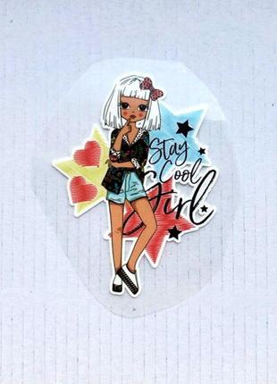 Термоаппликация, наклейка на одежду stay cool girl 8х6 см.​