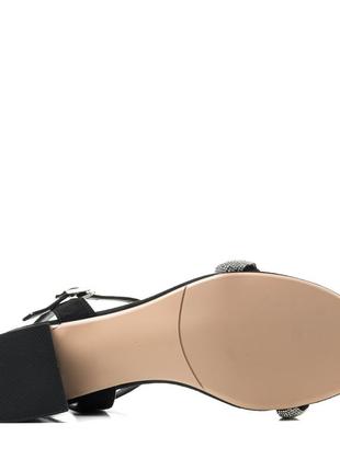 Вечерни�е босоножки замшевые со стразами на широком невысоком и удобном каблуке черные модн...