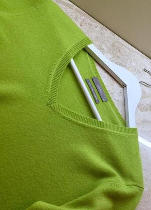 Светр з кашеміру di.bari 100% cashmere relaxed sweater lime green зі свіжих колекцій