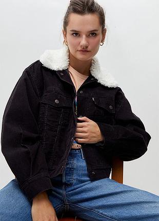 Нова куртка шерпа levi's women's sherpa (левіс шерпа чорна) з америки s,m,l