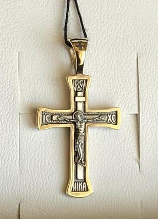 Серебряный крестик с позолотой