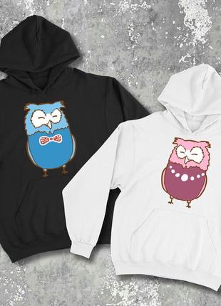 Парні худі/світшоти з принтом - сови!