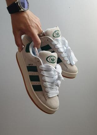 Кроссовки adidas campus 00s premium • beige green •