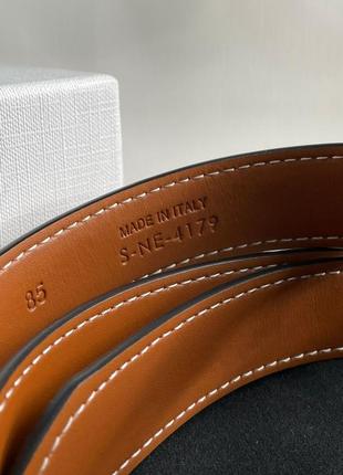 Ремень celine Pants triomphe belt in triomphe canvas and calfskin white premium 1:1 высочайшее качество7 фото