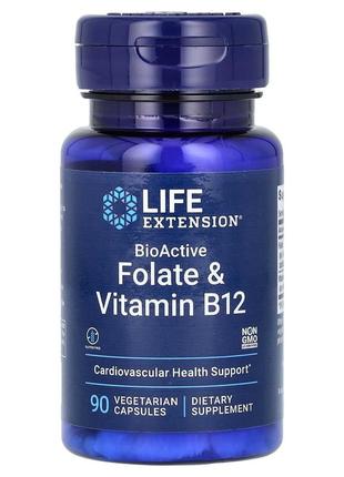 Фолат и витамин b12 life extension bioactive folate vitamin b12 90 вегетарианских капсул