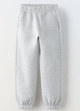 Zara джоггеры натуральные на флисе лёгком р.134