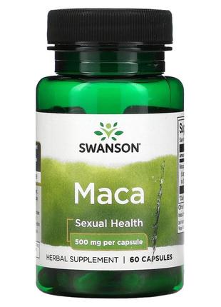 Мака перуанська 500 мг swanson maca 60 капсул