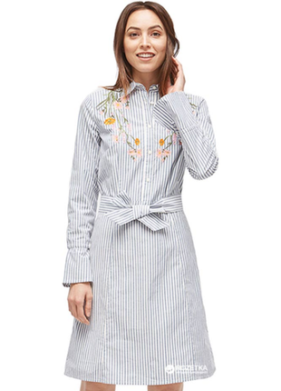 Платье в полоску с вышивкой