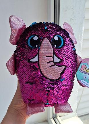 М'яка іграшка тварина shimmeez з паєтками s2 слон стусани 20 см