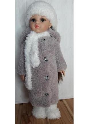 Комплект зимний для куклы паолки,32см. шубка,шапка,шарф,валенки.