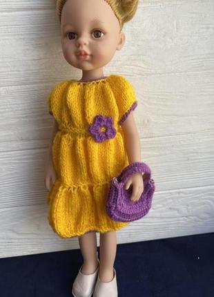 Желтое платье для куклы паола
