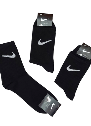Набір 6 пар чорні високі чоловічі шкарпетки найк "nike" 41-45р. теніс, демісезонні.