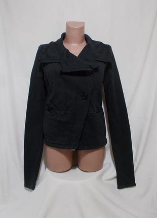 Жакет дизайнерский черный тонкий хлопковый флис 'patrizia pepe' 44р