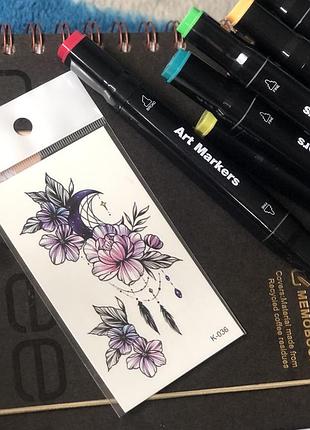 Временную тату лунные цветы 💐