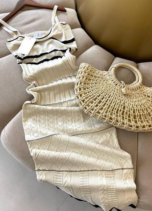Абсолютний трндовий тонкий вʼязаний сарафан в стилі max mara