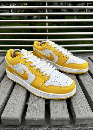 Кроссовки nike air jordan 1 low (yellow)8 фото