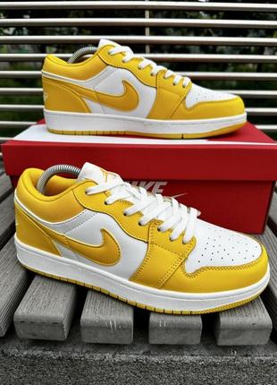 Кроссовки nike air jordan 1 low (yellow)9 фото