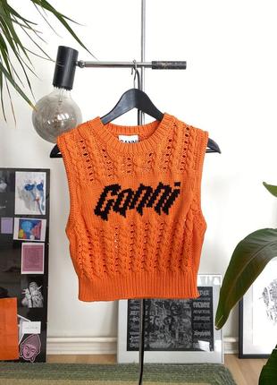 Ganni вязаный топ y2k