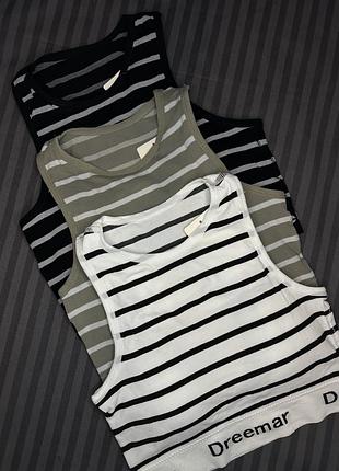 Удлиненный топ в полоску