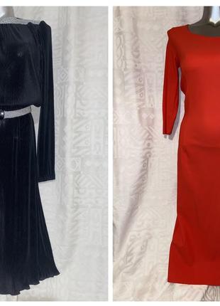 Італія англія сукня червона чорна рубчик 42/12 бренд