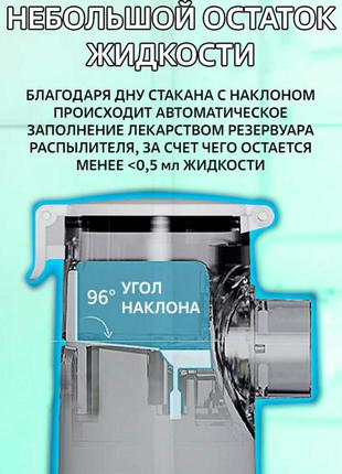 Меш-небулайзер jsl-w301 ультразвуковой для детей и взрослых mesh nebulizer 100 khz портативный белый5 фото