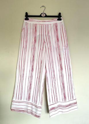 Широкие брюки кюлоты mykke hofmann в полоску премиум р. m штаны в стиле sandro maje2 фото