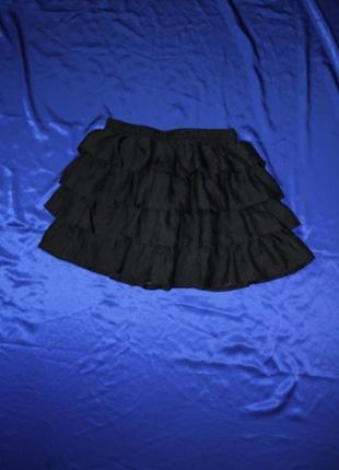 Шорты рюшами пышные юбка-шорты юбка мини чёрная р. 46 44 м шортики юбочка юпка юпочка спортивные2 фото