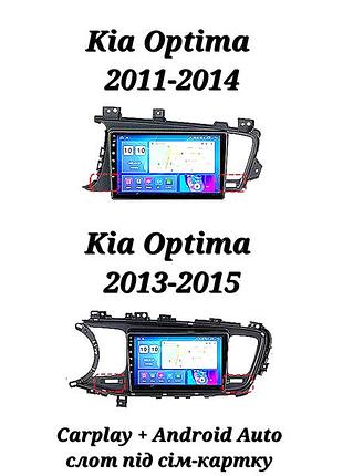 Магнитола android kia optima, 4/64, 8 ядер, carplay, слот под сим-карту + рамка!