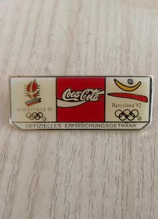 Значок пин олимпиада барселона  1992 coca cola редкость