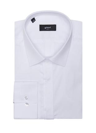 Рубашка приталенная белая 310-0021 фото