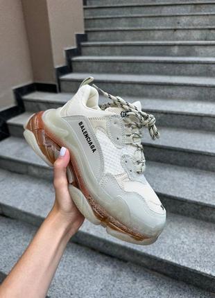 Кроссовки в стиле balenciaga triple s gray red blue