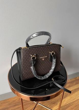 Сумка женская в стиле michael kors brown black2 фото