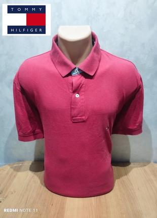 Tommy hilfiger, лобаиче поло красного цвета, оригинал