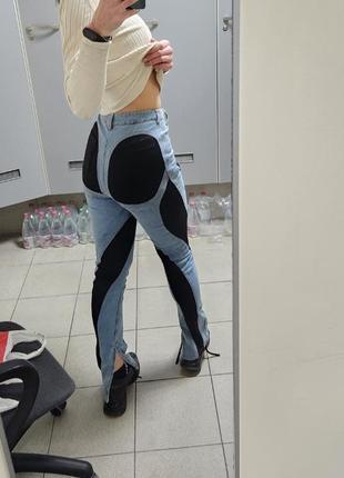 Джинсы в стиле mugler, s